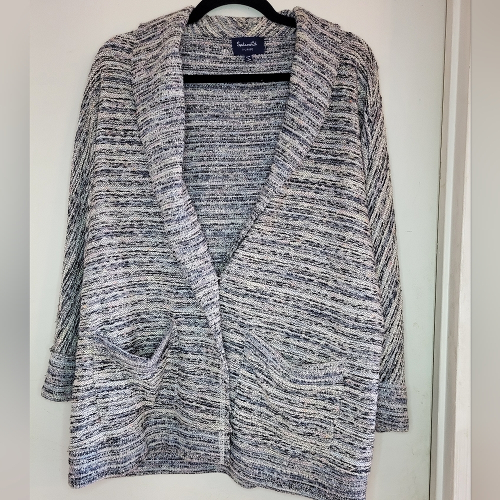 Splendid Relaxed Tweed Multicolor Dolman Flare Sleeve Cardigan Blazer Sz XL